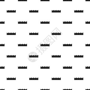 波浪黑白无缝重复图案矢量设计元素图片