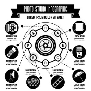 摄影工作室信息横幅概念为网站提供摄影工作室信息矢量海报概念的简单插图图片