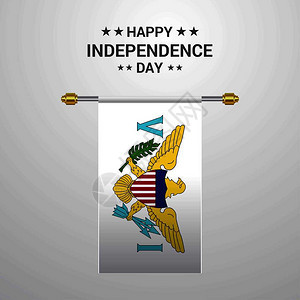 我们的处女岛屿独立日挂旗背景图片