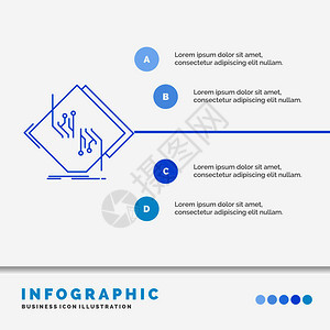 用于网站和演示文稿的图纸芯片电路网络子信息资料模板图片