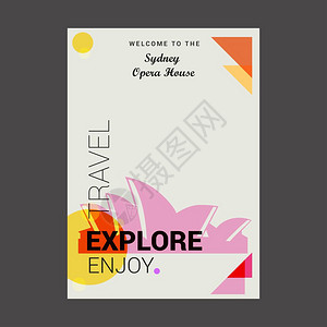 悉尼海报欢迎来到Sydne歌剧院Australi探险旅行享受海报模板背景