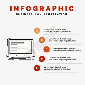 用于网站和演示文稿的代码编计算机单块膝上型信息图模板图片