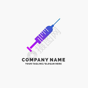 针筒注射疫苗针头拍紫色商业徽标模板签位置矢量eps10抽象模板背景图片