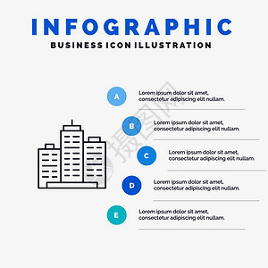 建筑商业不动产办公室财有5步图表背景的实线标图片