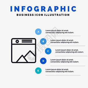 图像照片画廊带有5步图表背景的网络标图片
