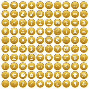 10个恐惧症图标组在金圆上的10个恐惧症图标这些在白色插上被孤立10个恐惧症图标组金图片