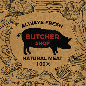 猪肉海报烹饪符号高清图片