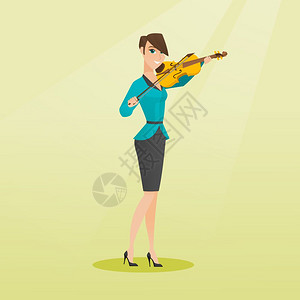 拉小提琴的年轻女子图片