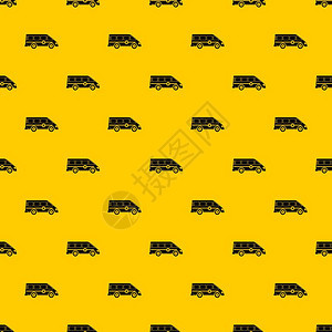 黄色设计救护车急救车模式无缝矢量图图片