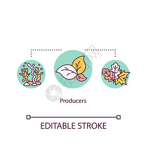 生物食链能源产有机体植物和藻类自发设想薄线图解病媒孤立的大纲rb彩色图画可编辑的中风图片