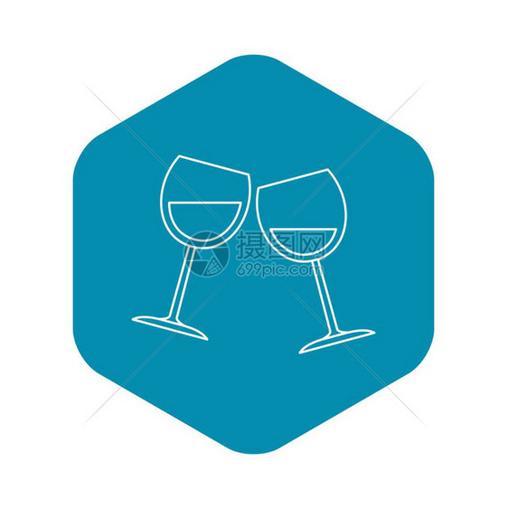 葡萄酒杯图标用于Web的葡萄酒杯矢量图标的大纲插葡萄酒杯标大纲样式图片