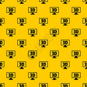 3D刻录模式无缝矢量重复几何黄色用于任设计刻录模式矢量的计算机监视器图片