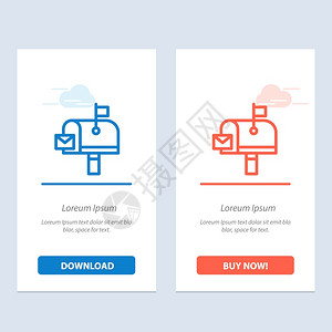 邮件箱局蓝色和红下载购买网络部件卡模板图片