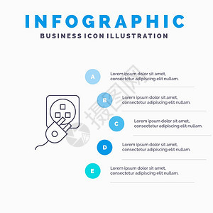 充电线标带有5个步骤演示背景图图片