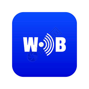 万能威客网wif图标蓝色矢量白背景上孤立的图标蓝色矢量背景