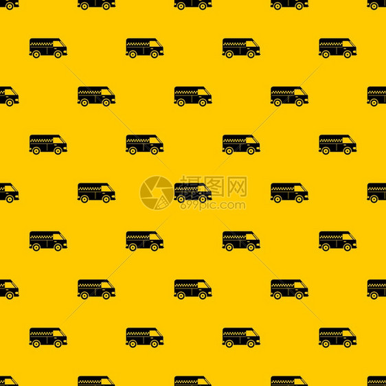 量黄色小型客车出租模式重复矢量图图片