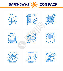蓝图标25包如洗衣手细菌防护实验室冠状2019NV病媒设计元素图片