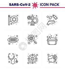 与细菌医疗酒精蒙面清洗冠状2019NV病媒设计要素等有关联的9条线形冠状流感背景图片