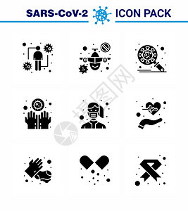 25个图标设置蓝色感染疾病警告肮脏安全共冠2019nov病媒设计要素图片