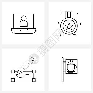 由4个现代账号控制笔记本奖图片矢量说明组成的个现代账号图片背景图片