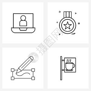 由4个现代账号控制笔记本奖图片矢量说明组成的个现代账号图片背景图片