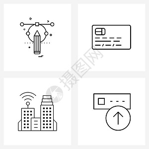 现代风格图标集科技铅笔电话卡图片