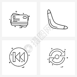 由4个现代原子符号方向信用卡运动左向量图示组成图片