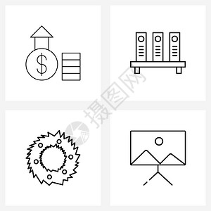 由4个现代建议符号花环通货膨胀文件夹花矢图示组成的4个现代建议符号花矢图示图片
