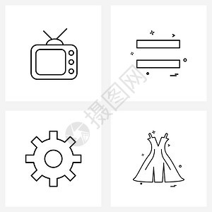 现代风格图标集科技现代电视齿轮图片