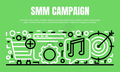 sm竞选活动横幅竞选活动矢量横幅插图用于网络设计竞选活动横幅大纲样式图片