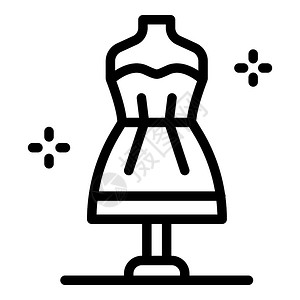 国外模特白色衣服造型师穿着人偶图标轮廓设计师服装人体模型矢量图标