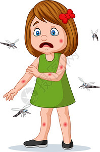 被蚊子咬的卡通小女孩图片