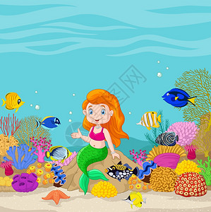 水下世界卡通小美人鱼图片
