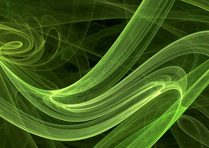 绿色曲线的样式背景计算机数字生成此图像图片