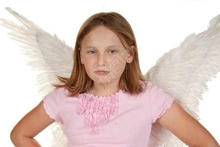 白的暴躁年轻女孩仙天使背景图片
