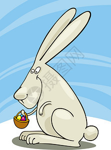 以一篮子的涂漆鸡蛋为例复活兔子图片