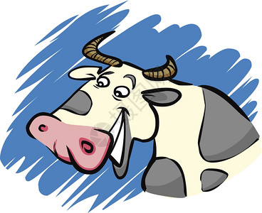 滑稽农场奶牛的幽默漫画插图图片