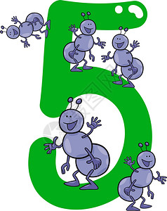 蚂蚁卡通以第5和蚂蚁的卡通插图背景