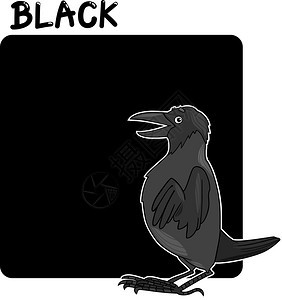 黑色和乌鸦颜的漫画插图图片