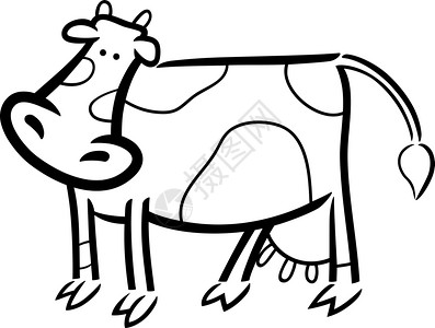 彩色书中可爱农牛的漫画图图片
