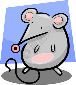 可爱小灰鼠的漫画插图图片