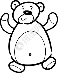 彩色书中可爱泰迪熊玩具的漫画插图图片