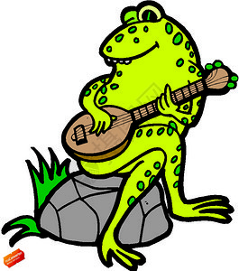 青蛙弹吉他图片