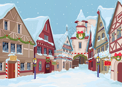 冬日圣诞街道图片