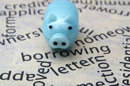 养猪银行和借款概念图片