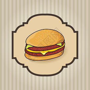 快速食品汉堡包矢量插图图片