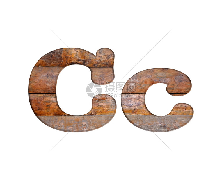 白色背景上用木制的c字母插图图片