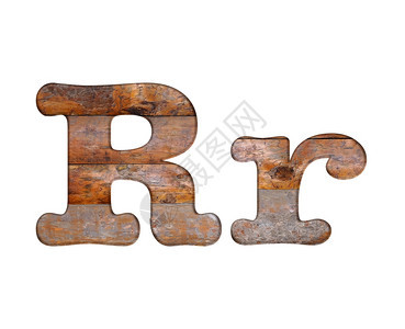 白色背景上用木制字母r插图图片