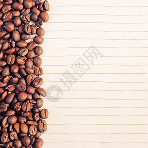 咖啡豆海报咖啡豆和纸作带反转过滤效果的注纸背景