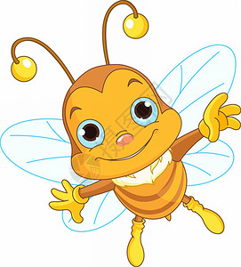 i显示友好的可爱蜜蜂飞翔图片